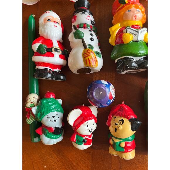 Vintage Christmas Candles Lot of 13 Animal Figures Taper Avon Carolers Interpur - Picture 7 of 7